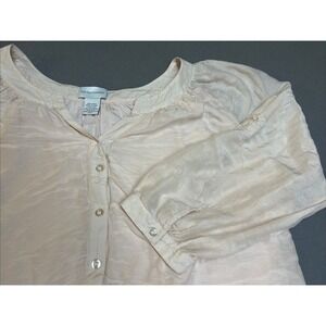 Soft Surroundings Teresa Tunic Large Blush Pink Neutral Boho Peasant